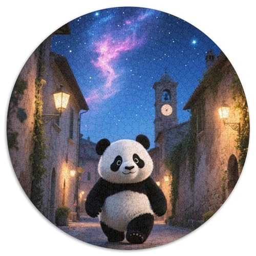 Panda 1000 Stück Puzzle VerringerterDruck Süße Haustiere Rundes Puzzle Puzzle-Spiele Wand Dekoration Geschenk 1000pcs (67.5x67.5cm) von XDDBYUIZP
