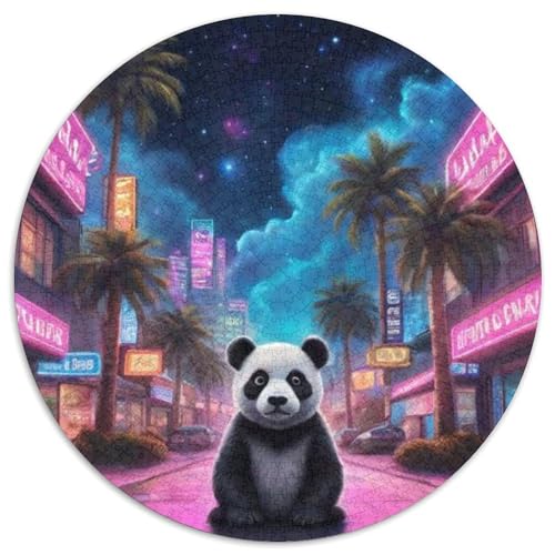 Panda 1000 Stück Puzzles Süße Haustiere Circular Puzzle Puzzle-Spiele Wand Dekoration Geschenk 1000pcs (67.5x67.5cm) von XDDBYUIZP