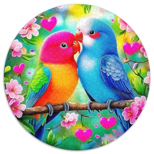 Papagei 1000 PCS Puzzle Stressabbau-Spielzeug Für Erwachsene Kinder Runden Puzzle Puzzle-Spiele Wand Dekoration Geschenk (67.5x67.5cm) von XDDBYUIZP