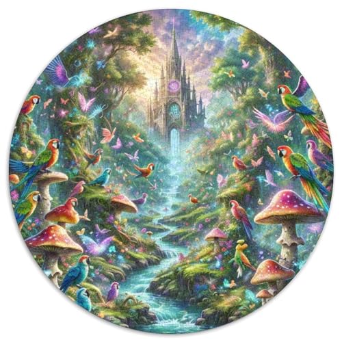 Papagei 1000 PCS Puzzle Stressabbau-Spielzeug Für Erwachsene Kinder Vögel und Haustiere Rundes Puzzle Puzzle-Spiele Wand Dekoration Geschenk 1000pcs (67.5x67.5cm) von XDDBYUIZP