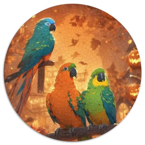 Papagei 1000 PCS Puzzles Stressabbau Spielzeug Für Familienpuzzle Vögel Circular Puzzle Puzzle-Spiele Wand Dekoration Geschenk 1000pcs (67.5x67.5cm) von XDDBYUIZP