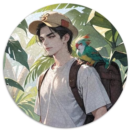Papagei 1000 PCS Puzzles Stressabbau Spielzeug Für Familienpuzzle Vögel Circular Puzzle Puzzle-Spiele Wand Dekoration Geschenk 1000pcs (67.5x67.5cm) von XDDBYUIZP