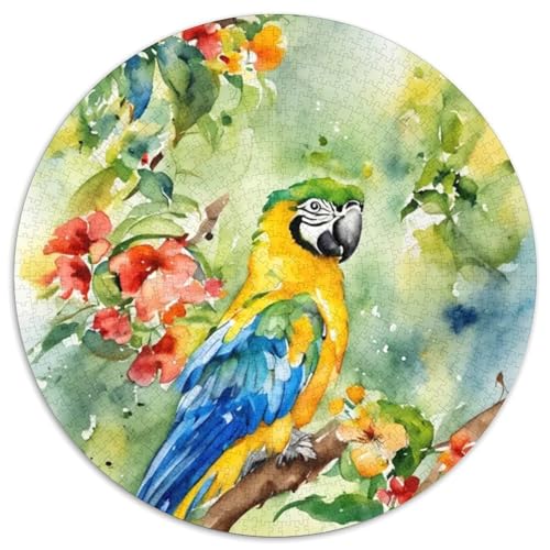 Papagei 1000 PCS Puzzles Stressabbau Spielzeug Für Familienpuzzle Vögel Circular Puzzle Puzzle-Spiele Wand Dekoration Geschenk 1000pcs (67.5x67.5cm) von XDDBYUIZP