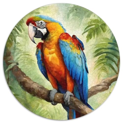 Papagei 1000 PCS Puzzles Stressabbau Spielzeug Für Familienpuzzle Vögel Circular Puzzle Puzzle-Spiele Wand Dekoration Geschenk 1000pcs (67.5x67.5cm) von XDDBYUIZP