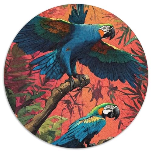 Papagei 1000 PCS Puzzles Stressabbau Spielzeug Für Familienpuzzle Vögel Rund Puzzle Puzzle-Spiele Wand Dekoration Geschenk 1000pcs (67.5x67.5cm) von XDDBYUIZP