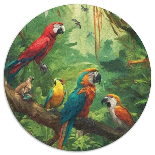 Papagei 1000 PCS Puzzles Stressabbau Spielzeug Für Familienpuzzle Vögel Runden Puzzle Puzzle-Spiele Wand Dekoration Geschenk 1000pcs (67.5x67.5cm) von XDDBYUIZP