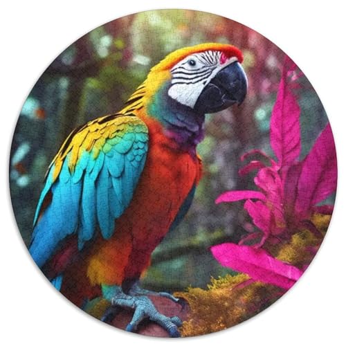 Papagei 1000 PCS Puzzles Stressabbau Spielzeug Für Familienpuzzle Vögel Runden Puzzle Puzzle-Spiele Wand Dekoration Geschenk 1000pcs (67.5x67.5cm) von XDDBYUIZP
