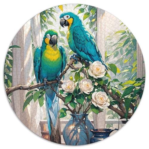 Papagei 1000 PCS Puzzles Stressabbau Spielzeug Für Familienpuzzle Vögel Runden Puzzle Puzzle-Spiele Wand Dekoration Geschenk 1000pcs (67.5x67.5cm) von XDDBYUIZP