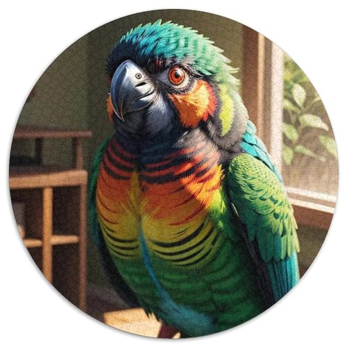 Papagei 1000 PCS Puzzles Stressabbau Spielzeug Für Familienpuzzle Vögel Rundes Puzzle Puzzle-Spiele Wand Dekoration Geschenk 1000pcs (67.5x67.5cm) von XDDBYUIZP