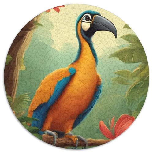 Papagei 1000 PCS Puzzles Stressabbau Spielzeug Für Familienpuzzle Vögel Rundes Puzzle Puzzle-Spiele Wand Dekoration Geschenk 1000pcs (67.5x67.5cm) von XDDBYUIZP