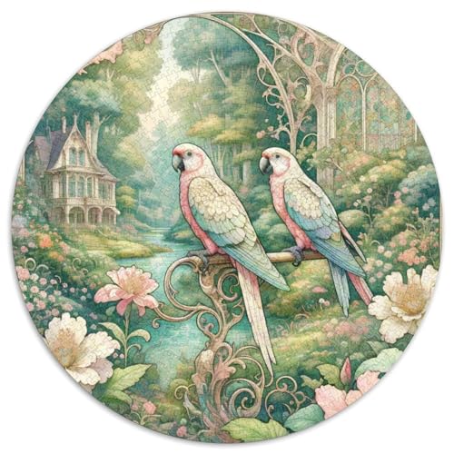 Papagei 1000 Stück Puzzle Stressabbau-Spielzeug Für Erwachsene Kinder Vögel und Haustiere Rundes Puzzle Puzzle-Spiele Wand Dekoration Geschenk 1000pcs (67.5x67.5cm) von XDDBYUIZP