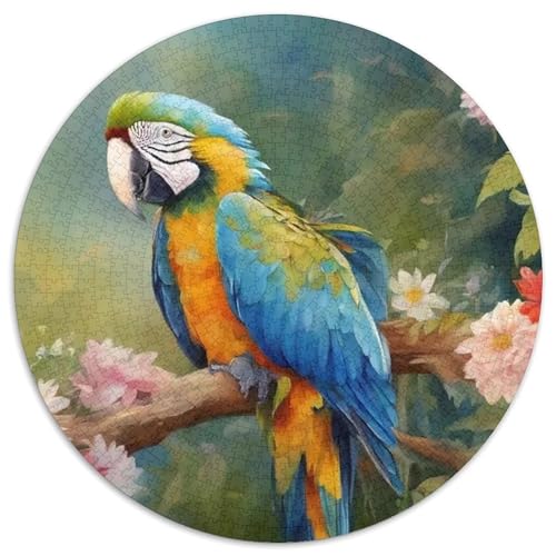 Papagei 1000 Stück Puzzle Stressabbau Spielzeug Für Familienpuzzle Vögel Circular Puzzle Puzzle-Spiele Wand Dekoration Geschenk 1000pcs (67.5x67.5cm) von XDDBYUIZP