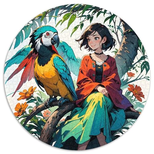 Papagei 1000 Stück Puzzle Stressabbau Spielzeug Für Familienpuzzle Vögel Circular Puzzles Puzzle-Spiele Wand Dekoration Geschenk 1000pcs (67.5x67.5cm) von XDDBYUIZP