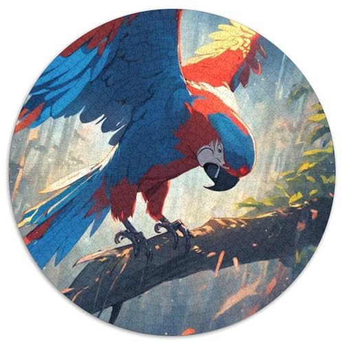 Papagei 1000 Stück Puzzle Stressabbau Spielzeug Für Familienpuzzle Vögel Rund Puzzle Puzzle-Spiele Wand Dekoration Geschenk 1000pcs (67.5x67.5cm) von XDDBYUIZP