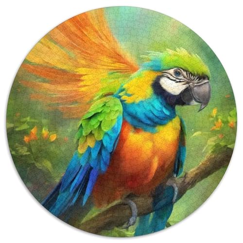 Papagei 1000 Stück Puzzle Stressabbau Spielzeug Für Familienpuzzle Vögel Rundes Puzzle Puzzle-Spiele Wand Dekoration Geschenk 1000pcs (67.5x67.5cm) von XDDBYUIZP