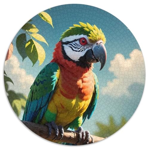Papagei 1000 Stück Puzzle VerringerterDruck Vögel Circular Puzzle Puzzle-Spiele Wand Dekoration Geschenk 1000pcs (67.5x67.5cm) von XDDBYUIZP