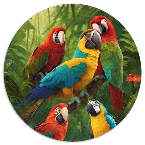 Papagei 1000 Stück Puzzle VerringerterDruck Vögel Rund Puzzle Puzzle-Spiele Wand Dekoration Geschenk 1000pcs (67.5x67.5cm) von XDDBYUIZP