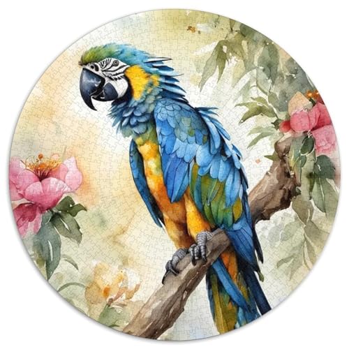 Papagei 1000 Stück Puzzle VerringerterDruck Vögel Rund Puzzle Puzzle-Spiele Wand Dekoration Geschenk 1000pcs (67.5x67.5cm) von XDDBYUIZP