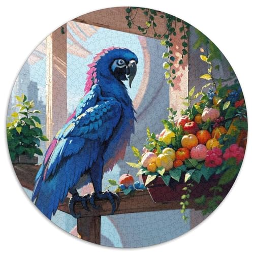 Papagei 1000 Stück Puzzle VerringerterDruck Vögel Runden Puzzle Puzzle-Spiele Wand Dekoration Geschenk 1000pcs (67.5x67.5cm) von XDDBYUIZP