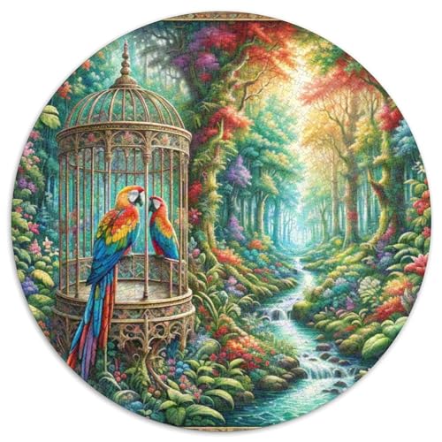 Papagei 1000 Stück Puzzle VerringerterDruck Vögel und Haustiere Circular Puzzle Puzzle-Spiele Wand Dekoration Geschenk 1000pcs (67.5x67.5cm) von XDDBYUIZP