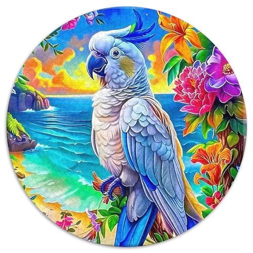 Papagei 1000 Stück Puzzles Für Erwachsene Und Kinder Jahren Circular Puzzle Puzzle-Spiele Wand Dekoration Geschenk (67.5x67.5cm) von XDDBYUIZP