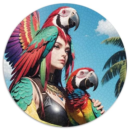 Papagei 1000 Stück Puzzles Für Erwachsene Und Kinder Jahren Vögel Circular Puzzle Puzzle-Spiele Wand Dekoration Geschenk 1000pcs (67.5x67.5cm) von XDDBYUIZP