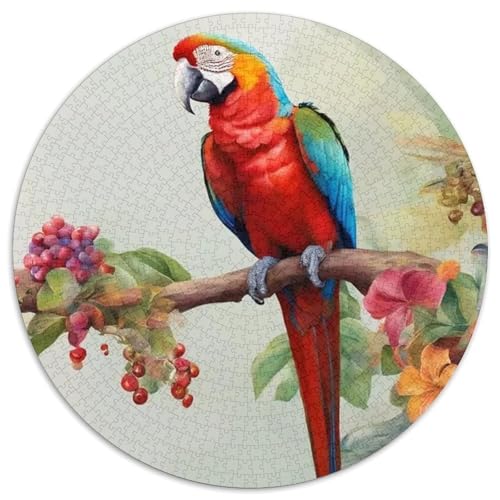 Papagei 1000 Stück Puzzles Für Erwachsene Und Kinder Jahren Vögel Circular Puzzles Puzzle-Spiele Wand Dekoration Geschenk 1000pcs (67.5x67.5cm) von XDDBYUIZP