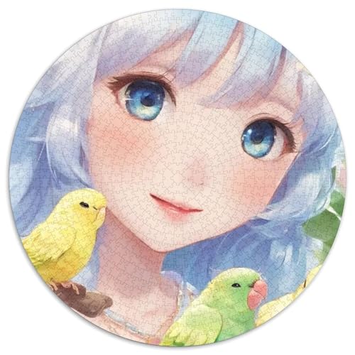 Papagei 1000 Stück Puzzles Für Erwachsene Und Kinder Jahren Vögel Circular Puzzles Puzzle-Spiele Wand Dekoration Geschenk 1000pcs (67.5x67.5cm) von XDDBYUIZP