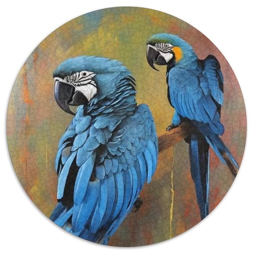 Papagei 1000 Stück Puzzles Für Erwachsene Und Kinder Jahren Vögel Circular Puzzles Puzzle-Spiele Wand Dekoration Geschenk 1000pcs (67.5x67.5cm) von XDDBYUIZP
