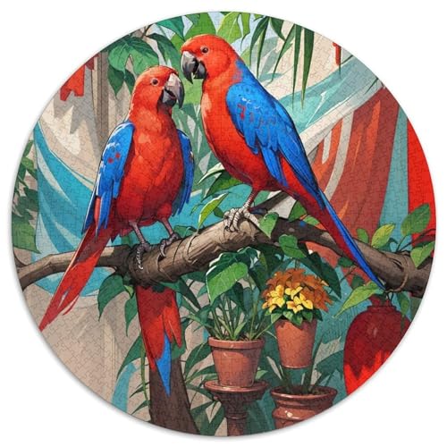Papagei 1000 Stück Puzzles Für Erwachsene Und Kinder Jahren Vögel Runden Puzzle Puzzle-Spiele Wand Dekoration Geschenk 1000pcs (67.5x67.5cm) von XDDBYUIZP