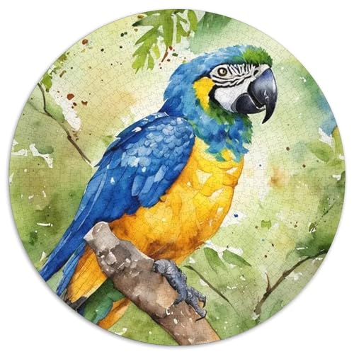 Papagei 1000 Stück Puzzles Stressabbau Spielzeug Für Familienpuzzle Vögel Circular Puzzles Puzzle-Spiele Wand Dekoration Geschenk 1000pcs (67.5x67.5cm) von XDDBYUIZP