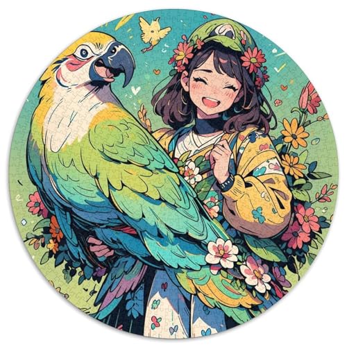 Papagei 1000 Stück Puzzles Stressabbau Spielzeug Für Familienpuzzle Vögel Rund Puzzle Puzzle-Spiele Wand Dekoration Geschenk 1000pcs (67.5x67.5cm) von XDDBYUIZP