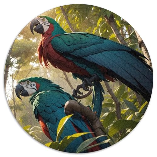 Papagei 1000 Stück Puzzles Stressabbau Spielzeug Für Familienpuzzle Vögel Rund Puzzle Puzzle-Spiele Wand Dekoration Geschenk 1000pcs (67.5x67.5cm) von XDDBYUIZP