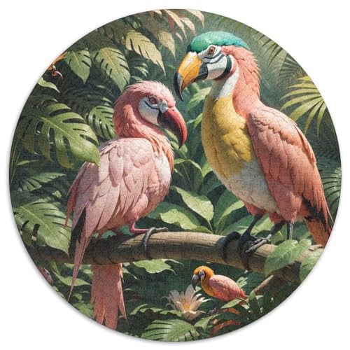 Papagei 1000 Stück Puzzles Stressabbau Spielzeug Für Familienpuzzle Vögel Runden Puzzle Puzzle-Spiele Wand Dekoration Geschenk 1000pcs (67.5x67.5cm) von XDDBYUIZP