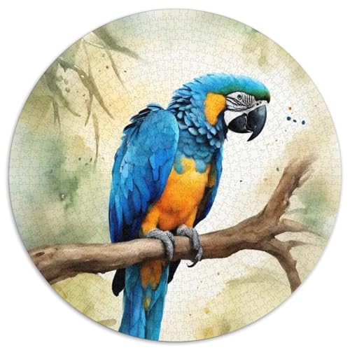 Papagei 1000 Stück Puzzles VerringerterDruck Vögel Circular Puzzle Puzzle-Spiele Wand Dekoration Geschenk 1000pcs (67.5x67.5cm) von XDDBYUIZP