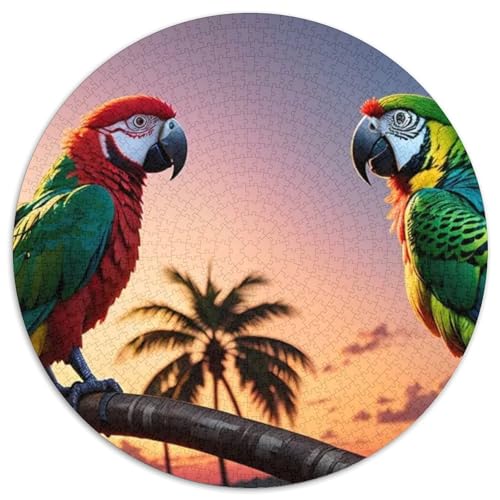 Papagei 1000 Stück Puzzles VerringerterDruck Vögel Circular Puzzle Puzzle-Spiele Wand Dekoration Geschenk 1000pcs (67.5x67.5cm) von XDDBYUIZP