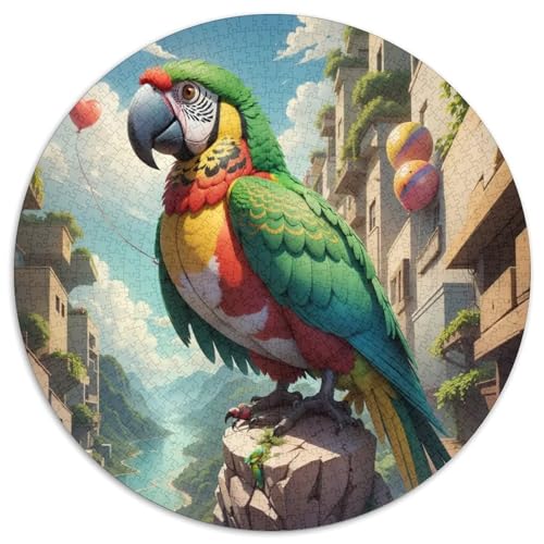 Papagei 1000 Stück Puzzles VerringerterDruck Vögel Circular Puzzle Puzzle-Spiele Wand Dekoration Geschenk 1000pcs (67.5x67.5cm) von XDDBYUIZP