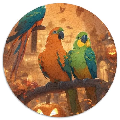 Papagei 1000 Stück Puzzles VerringerterDruck Vögel Circular Puzzles Puzzle-Spiele Wand Dekoration Geschenk 1000pcs (67.5x67.5cm) von XDDBYUIZP