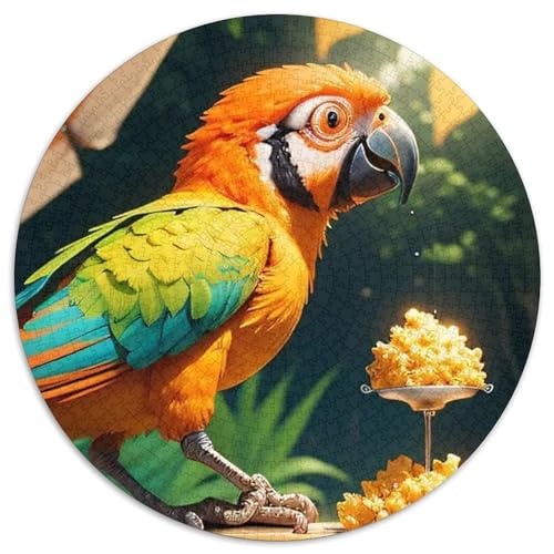 Papagei 1000 Stück Puzzles VerringerterDruck Vögel Circular Puzzles Puzzle-Spiele Wand Dekoration Geschenk 1000pcs (67.5x67.5cm) von XDDBYUIZP