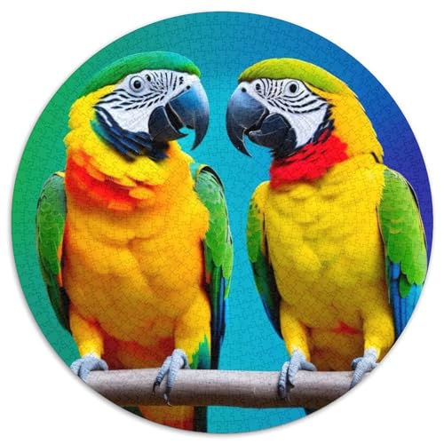 Papagei 1000 Stück Puzzles VerringerterDruck Vögel Rund Puzzle Puzzle-Spiele Wand Dekoration Geschenk 1000pcs (67.5x67.5cm) von XDDBYUIZP
