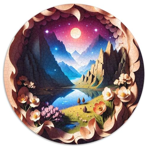 Papierschneidungen Kunst 1000 PCS Puzzle Stressabbau-Spielzeug Für Erwachsene Kinder Kunstwerke Circular Puzzles Puzzle-Spiele Wand DekoRatteteteion Geschenk 1000pcs (67.5x67.5cm) von XDDBYUIZP