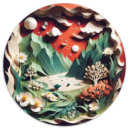 Papierschneidungen Kunst 1000 PCS Puzzle Stressabbau-Spielzeug Für Erwachsene Kinder Kunstwerke Circular Puzzles Puzzle-Spiele Wand DekoRatteteteion Geschenk 1000pcs (67.5x67.5cm) von XDDBYUIZP