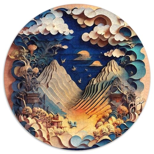 Papierschneidungen Kunst 1000 PCS Puzzles Stressabbau-Spielzeug Für Erwachsene Kinder Kunstwerke Rund Puzzle Puzzle-Spiele Wand DekoRatteteteion Geschenk 1000pcs (67.5x67.5cm) von XDDBYUIZP