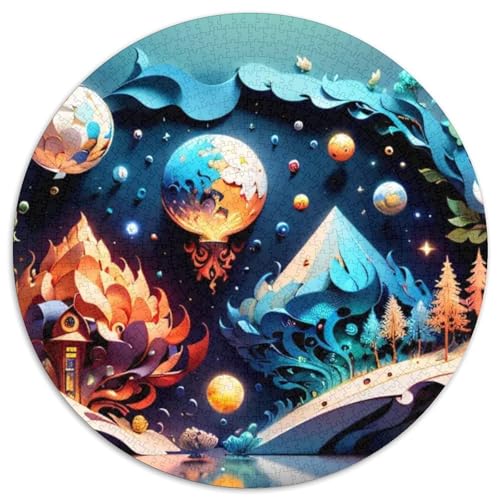 Papierschneidungen Kunst 1000 Stück Puzzle Stressabbau-Spielzeug Für Erwachsene Kinder Kunstwerke Rundes Puzzle Puzzle-Spiele Wand DekoRatteteion Geschenk 1000pcs (67.5x67.5cm) von XDDBYUIZP