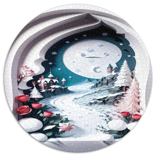 Papierschneidungen Kunst 1000 Stück Puzzles VerringerterDruck Kunstwerke Rund Puzzle Puzzle-Spiele Wand DekoRatteteteion Geschenk 1000pcs (67.5x67.5cm) von XDDBYUIZP