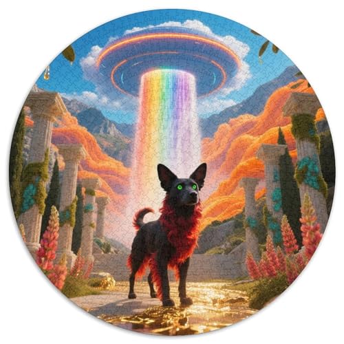 Papillon 1000 PCS Puzzles Stressabbau-Spielzeug Für Erwachsene Kinder Süße Haustiere Rundes Puzzle Puzzle-Spiele Wand Dekoration Geschenk (67.5x67.5cm) von XDDBYUIZP