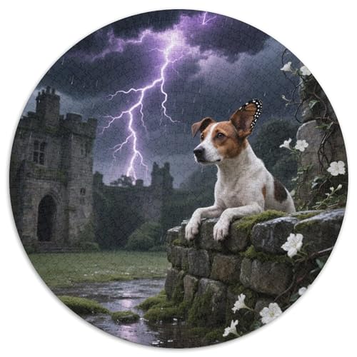 Papillon 1000 Stück Puzzles Süße Haustiere Circular Puzzle Puzzle-Spiele Wand Dekoration Geschenk (67.5x67.5cm) von XDDBYUIZP