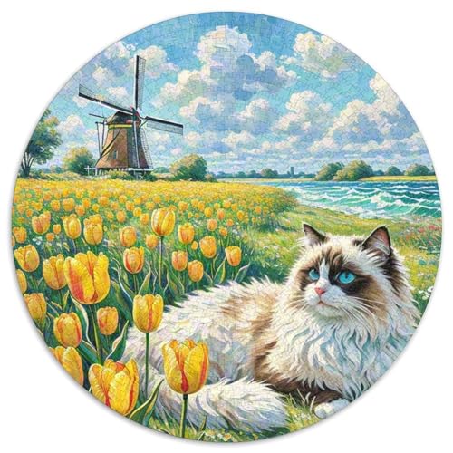 Persische Katze 1000 Stück Puzzles Stressabbau Spielzeug Für Familienpuzzle Süße Haustiere Rund Puzzle Puzzle-Spiele Wand Dekoration Geschenk 1000pcs (67.5x67.5cm) von XDDBYUIZP