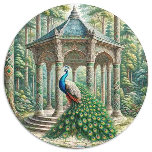 Pfauen 1000 Stück Puzzle Stressabbau Spielzeug Für Familienpuzzle Tier Runden Puzzle Puzzle-Spiele Wand Dekoration Geschenk 1000pcs (67.5x67.5cm) von XDDBYUIZP