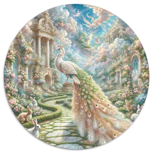 Pfauen 1000 Stück Puzzles Stressabbau Spielzeug Für Familienpuzzle Tier Rundes Puzzle Puzzle-Spiele Wand Dekoration Geschenk 1000pcs (67.5x67.5cm) von XDDBYUIZP